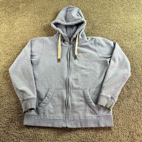 Fat Face Hoodie Womens 8 Blue White Edgartown Full Zip Drawstring Sweatshirt * - Picture 1 of 16